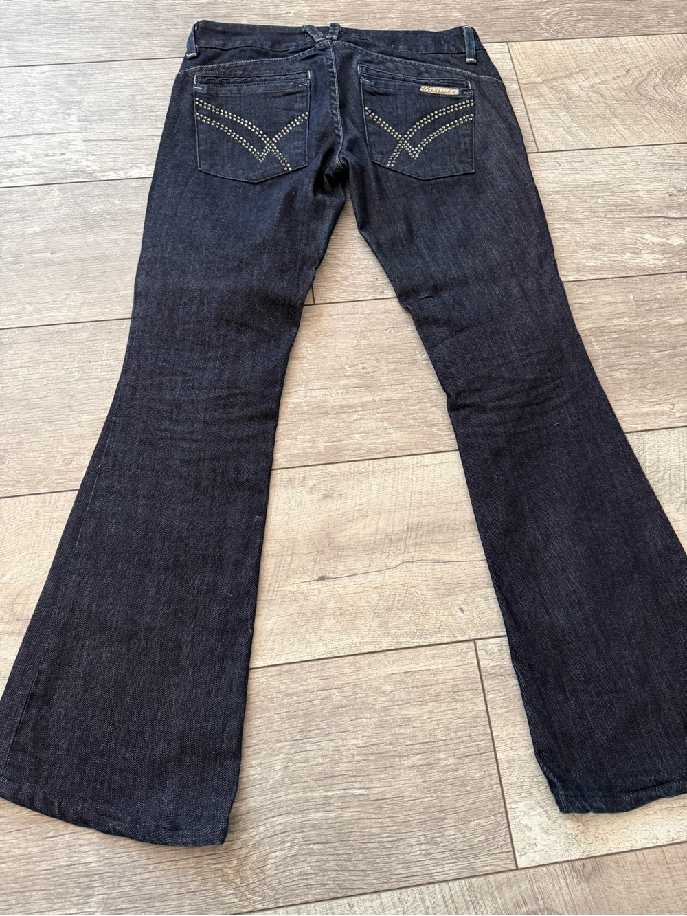 William Rast Dark Wash Women's Flare Jeans with Studded Back Pockets